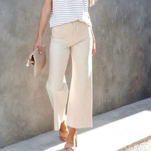 Vici rowen high rise stretch wide leg jeans beige size small